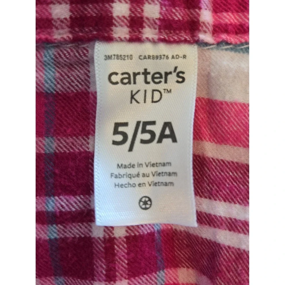 Carter's‎ Girls Fannel Dress Size 5/5A long sleeve